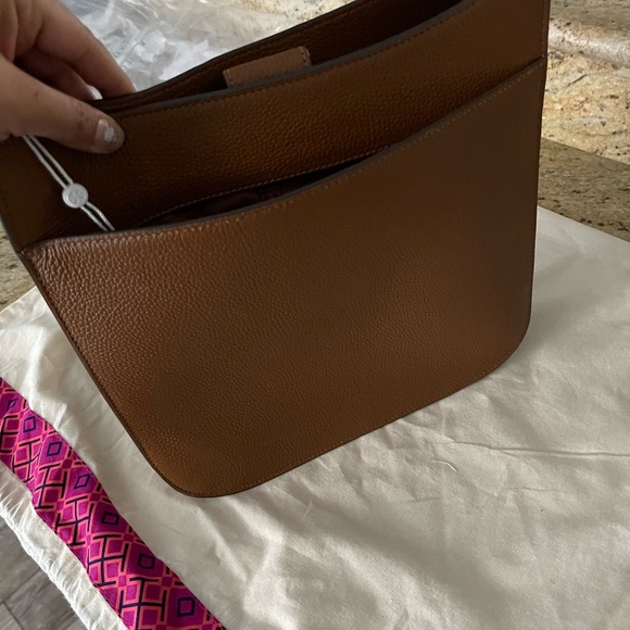 New Tory Burch Thea web large shoulder / crossbody bag moose - Picture 6 of 10